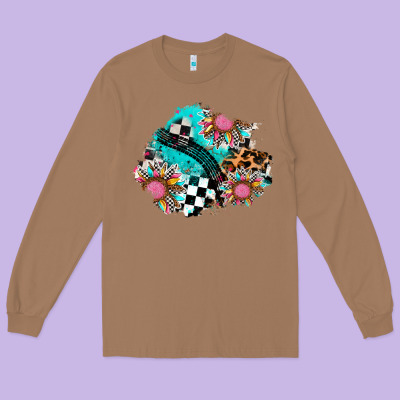Race Sunflower Patches Long Sleeve Tee Designed By Adodesignshop