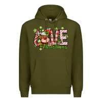 Army Green love christmas deer Premium Hoodie - MaliasSmallBusiness
