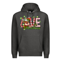 Charcoal Heather love christmas deer Premium Hoodie - MaliasSmallBusiness