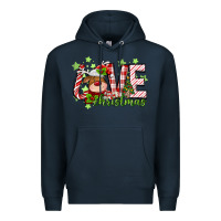 Navy love christmas deer Premium Hoodie - MaliasSmallBusiness