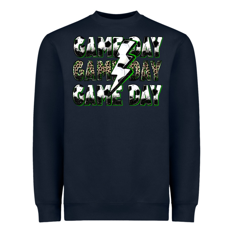 Game Day Game Day Soccer Lightning Bolt Heavyweight Sweatshirt by Zillion Design Studio | Teevron
