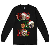 Black ho ho ho skull Long Sleeve Tee - FaDigitalArtStudio