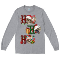 Heather Grey ho ho ho skull Long Sleeve Tee - FaDigitalArtStudio