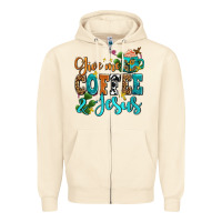 Sandshell gıve me coffee and jesus Zipper Hoodie - AdoDesignShop