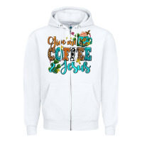 White gıve me coffee and jesus Zipper Hoodie - AdoDesignShop