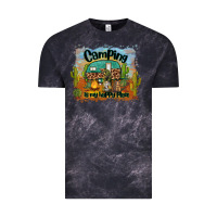 Cloud Black camping is my happy place Vintage Tee - BarkalooDesign