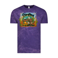 Cloud Purple camping is my happy place Vintage Tee - BarkalooDesign