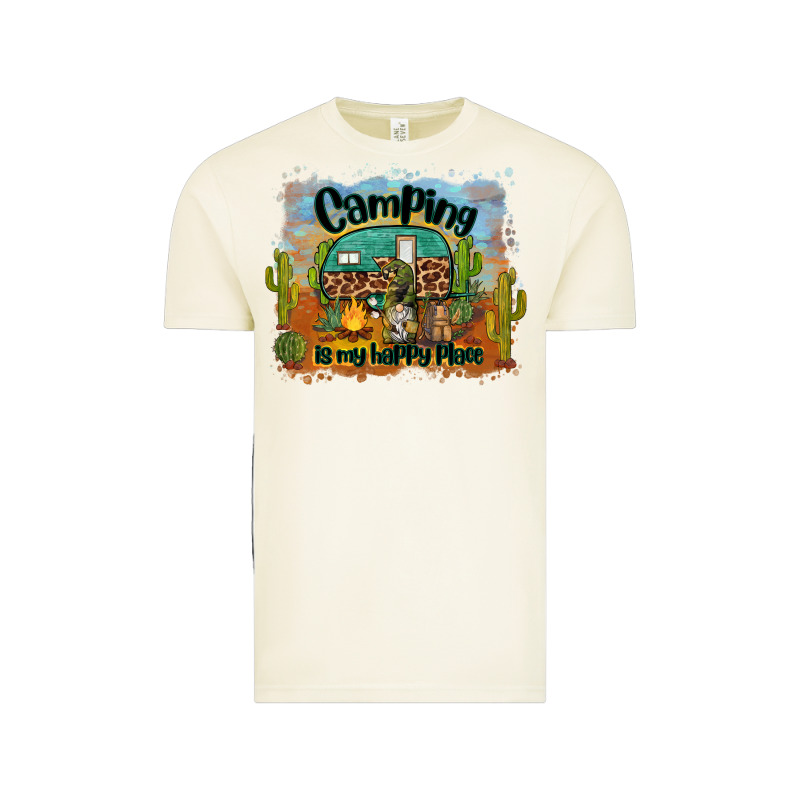 Camping Is My Happy Place Vintage Tee by BarkalooDesign | Teevron