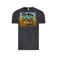 Vintage Black camping is my happy place Vintage Tee - BarkalooDesign