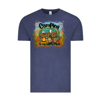 Vintage Denim camping is my happy place Vintage Tee - BarkalooDesign