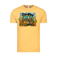 Vintage Mustard camping is my happy place Vintage Tee - BarkalooDesign