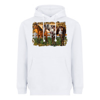 White 2 horses at the ranch Heavyweight Hoodie - LillyAllenDesigns