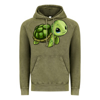 Vintage Olive cute turtle Vintage Hoodie - Zillion Design Studio