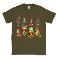 Army Green christmas skeleton coffee cups Classic Tee - FaDigitalArtStudio