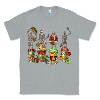 Heather Grey christmas skeleton coffee cups Classic Tee - FaDigitalArtStudio