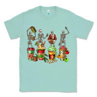 Seafoam christmas skeleton coffee cups Classic Tee - FaDigitalArtStudio
