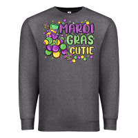 Charcoal Heather mardi gras cutie Premium Sweatshirt - MaliasSmallBusiness