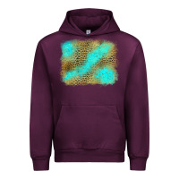 Mauve Wine leopard turquoise background Urban Hoodie - Jasminsmagicworld