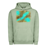 Pigment Oil Green leopard turquoise background Urban Hoodie - Jasminsmagicworld