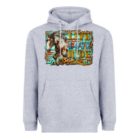 Heather Grey live love ride horse Heavyweight Hoodie - LillyAllenDesigns