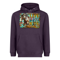 Plum live love ride horse Heavyweight Hoodie - LillyAllenDesigns