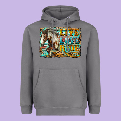 Live Love Ride Horse Heavyweight Hoodie Designed By Lillyallendesigns