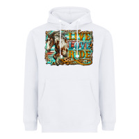White live love ride horse Heavyweight Hoodie - LillyAllenDesigns
