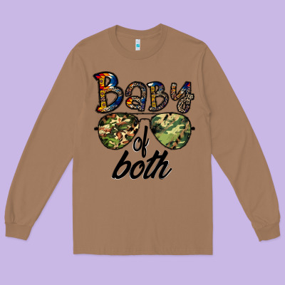 Baby Of Both Long Sleeve Tee Designed By Cowhidedigitalart