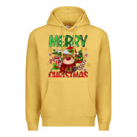 Antique Gold merry christmas deer Premium Hoodie - MaliasSmallBusiness