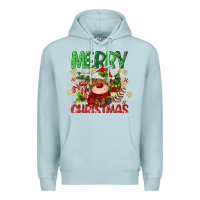 Blue Mist merry christmas deer Premium Hoodie - MaliasSmallBusiness