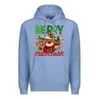 Colony Blue merry christmas deer Premium Hoodie - MaliasSmallBusiness