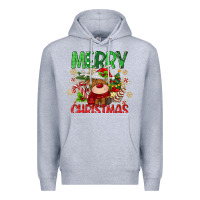 Heather Grey merry christmas deer Premium Hoodie - MaliasSmallBusiness