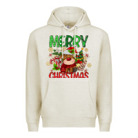 Oatmeal Heather merry christmas deer Premium Hoodie - MaliasSmallBusiness