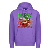 Purple merry christmas deer Premium Hoodie - MaliasSmallBusiness