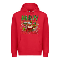 Red merry christmas deer Premium Hoodie - MaliasSmallBusiness