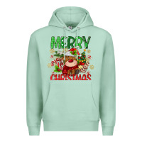 Seafoam merry christmas deer Premium Hoodie - MaliasSmallBusiness