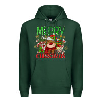 Sports Green merry christmas deer Premium Hoodie - MaliasSmallBusiness