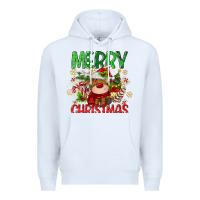White merry christmas deer Premium Hoodie - MaliasSmallBusiness