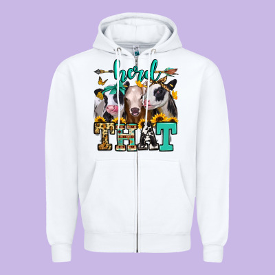 Herd That Heifers Zipper Hoodie Designed By Jasminsmagicworld