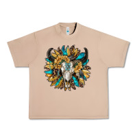 Burro bull skull with sunflower Urban Heavy Tee - RanaPortraitStore