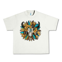 Pistachio bull skull with sunflower Urban Heavy Tee - RanaPortraitStore
