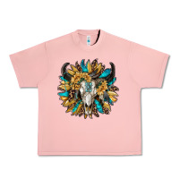 Salmon bull skull with sunflower Urban Heavy Tee - RanaPortraitStore