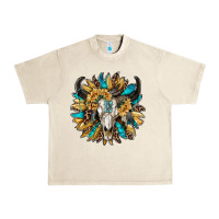 Sandshell bull skull with sunflower Urban Heavy Tee - RanaPortraitStore