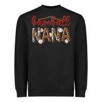 Black baseball nana with leopard Heavyweight Sweatshirt - texasbilliewilder