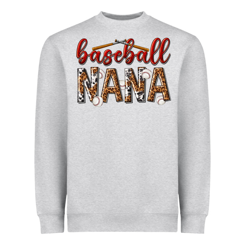 Baseball Nana With Leopard Heavyweight Sweatshirt by texasbilliewilder | Teevron