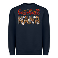 Navy baseball nana with leopard Heavyweight Sweatshirt - texasbilliewilder