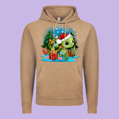 Christmas Turtle Vintage Hoodie Designed By Zillion Design Studio