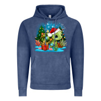 Vintage Denim christmas turtle Vintage Hoodie - Zillion Design Studio
