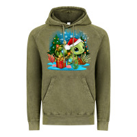 Vintage Olive christmas turtle Vintage Hoodie - Zillion Design Studio