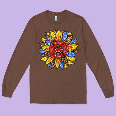Firefighter Sunflower Long Sleeve Tee Designed By Hra Design Shop